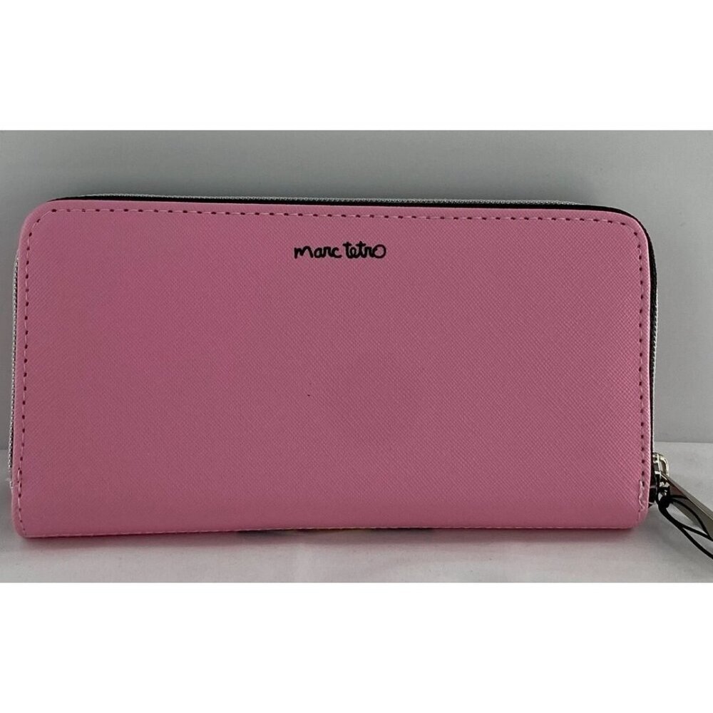 New Marc Tetro Yorkie Large Wallet Card Holder Pocket Zip Around Faux Leather - Picture 7 of 8